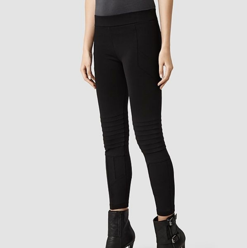 ALL SAINTS •  BLACK RIDLEY MOTO LEGGINGS